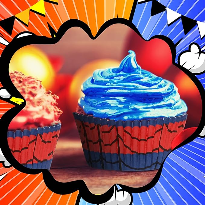 300 Pcs Cupcake Liners Paper Baking Cups Muffin Cupcake Wrappers for Cakes Baking Ice Cream Dessert Cheese Wedding Birthday Party Supplies(Red Blue)