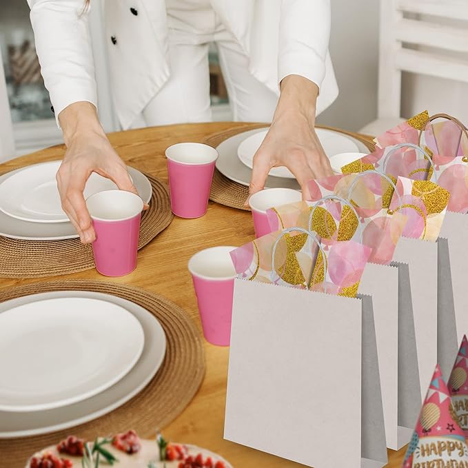 Pink and Gold Balloons Birthday Printed Tissue Paper for Gift Bags or Boxes and Wrapping - Bulk Decorative Art Tissue Paper for Packaging and Gifting | 24 Sheets 20" x 30"