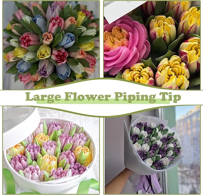 FANTEXY Extra-Large Russian Piping Tips Set,Russian Flower Piping Tips for Cake Decorating,Large Flower Piping Tip,Floral Piping Tips Set for Frosting Tips,Icing Rose Flowers for Cake Decorating,SL57