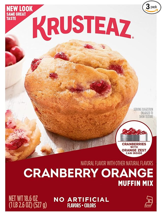 Krusteaz Cranberry Orange Muffin Mix, 18.6 OZ (Pack of 3)