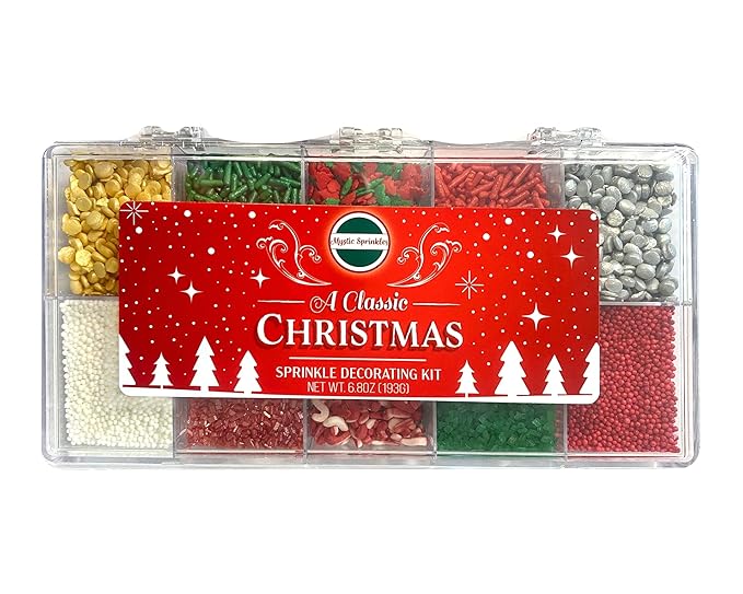Mystic Sprinkles Christmas Holiday sprinkle Decorating Kits (A Classic Christmas Sprinkle Decorating Kit 6.8oz)
