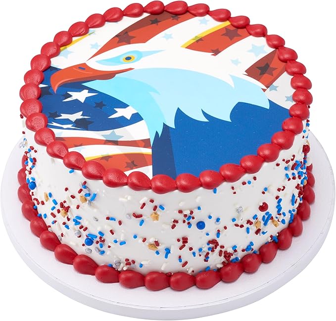 DECOPAC Firecracker Deluxe Fusion Mix, 26oz, Fancy Patriotic Candy Sprinkles in Handheld Container, Edible Sprinkles For Celebration Cakes, Cupcakes, Cookies and Donuts, Red, White, and Blue