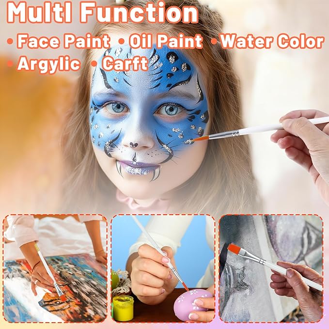 10Pcs Cake Painting Brushes Set, Soft Food Safe Cake Paint Brushes for Dusting Edible Glitter, Edible Color Pastry, Cookie, and Cakes Decoration