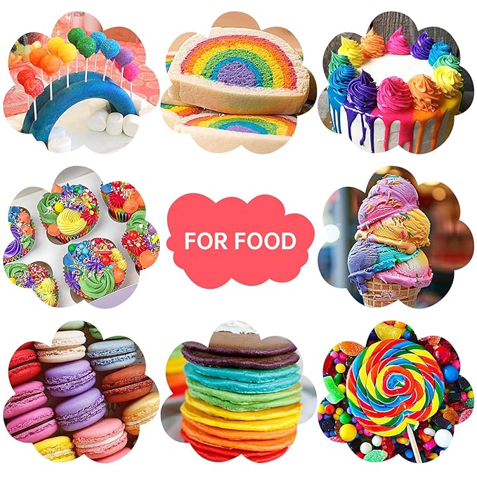 Food Coloring Liquid - 6 Colors x 20 ml Water-Based Concentrated Food Dye for Slime, Baking, Icing, Cake Decorating & Easter Eggs