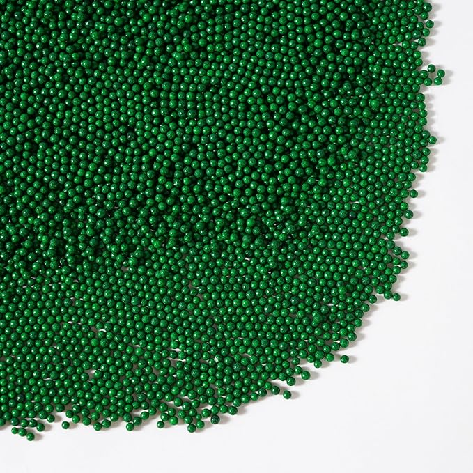 Green Sprinkles for Cupcakes, Green Nonpareils, 2 mm Pearl Sprinkles, Nonpareils Sprinkle for Cake Decorating, Cookies, Ice Cream, Macarons, and Baking(120g/4.23oz)