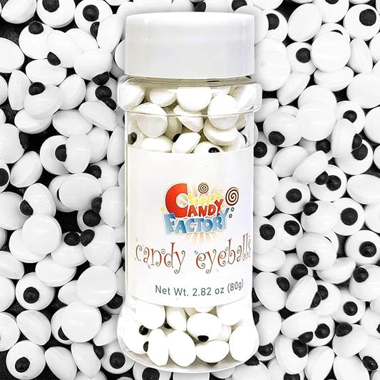 Sarah's Candy Factory Medium Size (0.4 inches) 2.82 Oz in Bottle Candy Eyes Eyeballs for Cake, Cupcake Toppers, Cookie Decorations Edible Sugar Icing Kosher in a Bottle