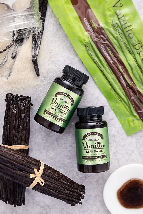 Vanilla Bean Paste for Baking and Cooking - Gourmet Madagascar Bourbon Blend made with Real Vanilla Seeds - 8 Ounces