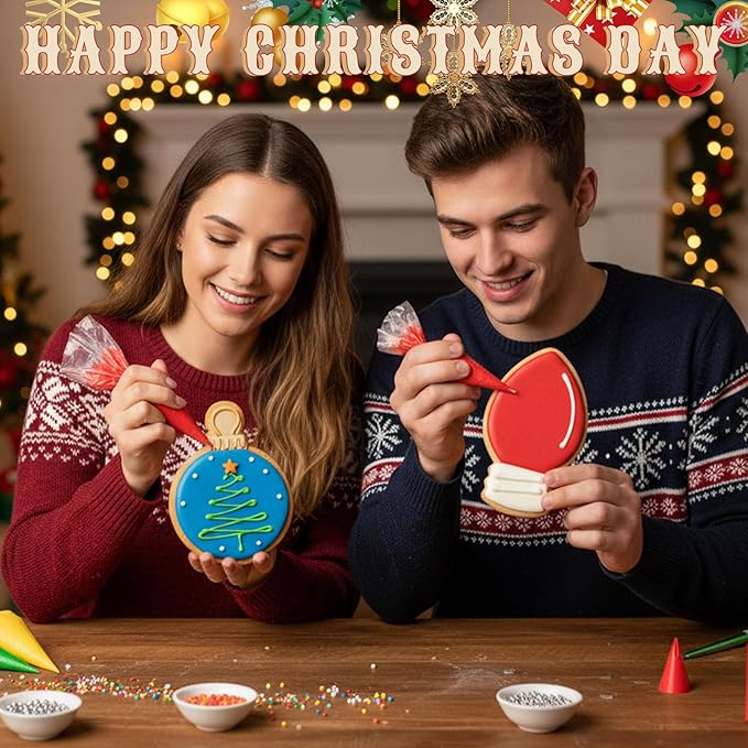 2 Pcs Large Cookie Cutters 8" Extra Large Ornaments Stainless Steel Giant Cookie Cutter for Holiday Baking