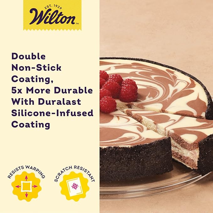 Wilton Platinum Non-Stick 9 Inch Springform Cheesecake Pan, Stainless Steel Bakeware, Made Without PFAS, Packaging May Vary