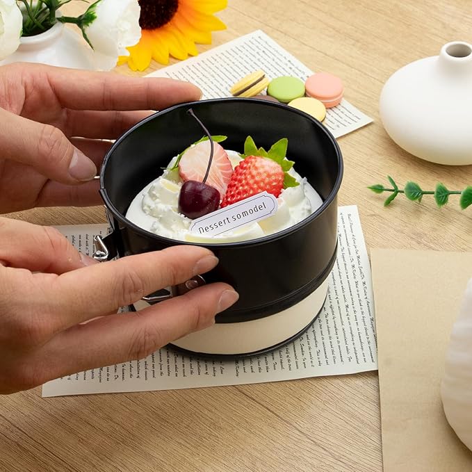 8 Pcs 4 Inch Springform Pan Mini Springform Small Leakproof Round Cake Cheesecake with Removable Bottom Nonstick Baking Cake Mold for Cheesecake Pizza