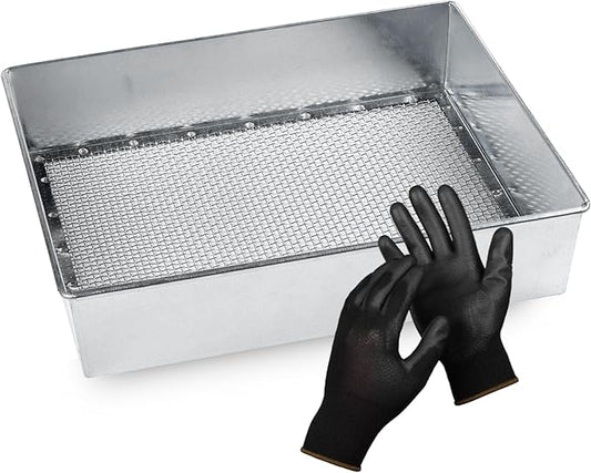 Soil Sifter, Standard Size (12 x 10 inches) with 1/8-inch Mesh, Trapping and Garden Sieve for Dirt, Sand, Rocks, and Compost