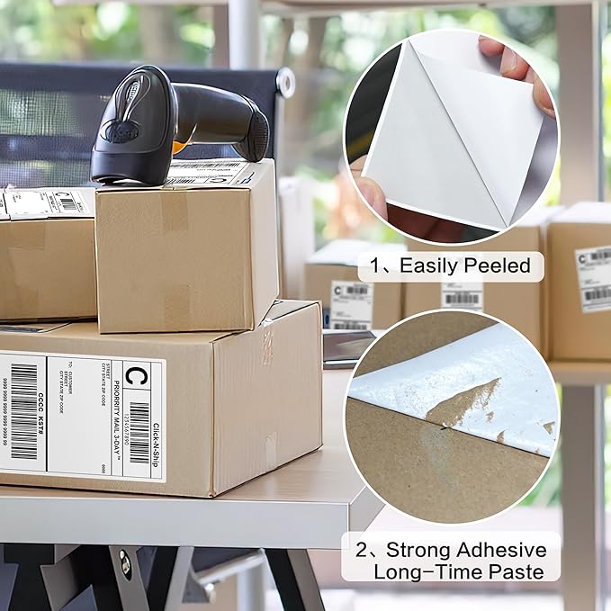 L LIKED 1000 Pre-Cut 4x6 Sheet Shipping Labels for Laser & Inkjet Printers, Single Sheet, Self Adhesive Address Mailing Postage Stickers (1000 PCS Sheets)
