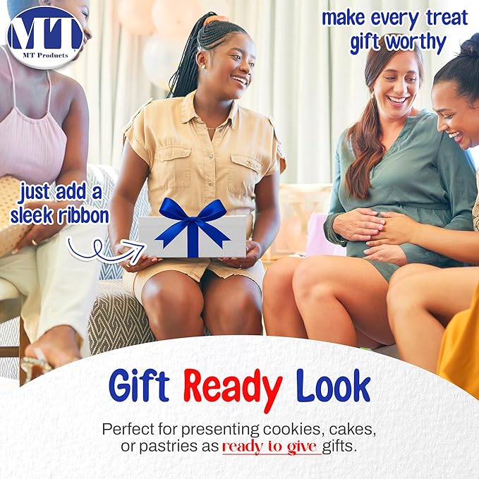 MT Products Plain Cookie Boxes 9" x 9" x 5" - White Bakery Boxes No-Window (Pack of 15) - Made in USA