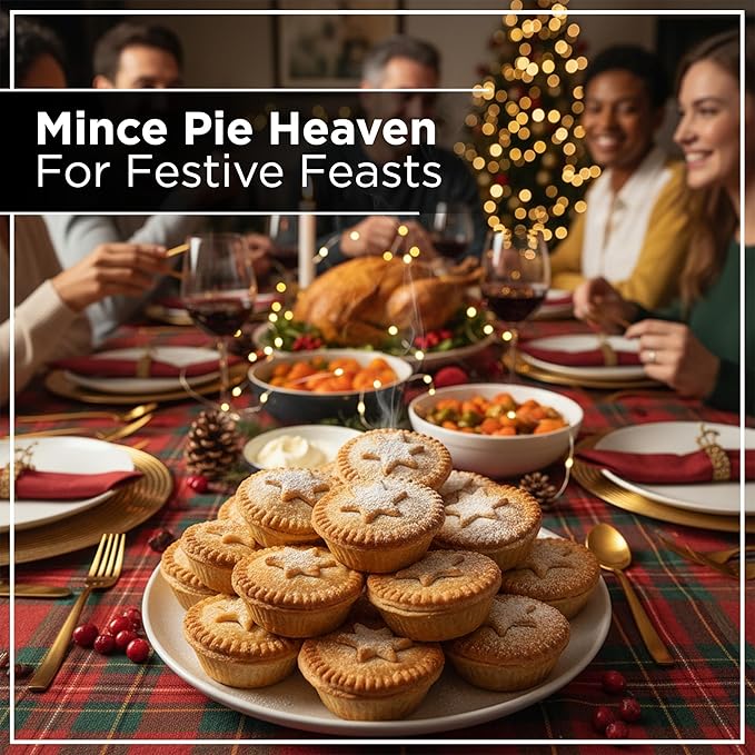 Wrenbury Pro 12 Cup Mince Pie Tin – Carbon Steel Mincemeat Baking Tray - Non Stick Shallow Muffin Pan for Patty Cakes and Jam Tarts