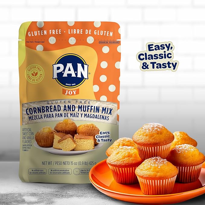 P.A.N Cornbread and Muffin Mix – Gluten Free Baking Mix 0.9 lb. (6 Pack)