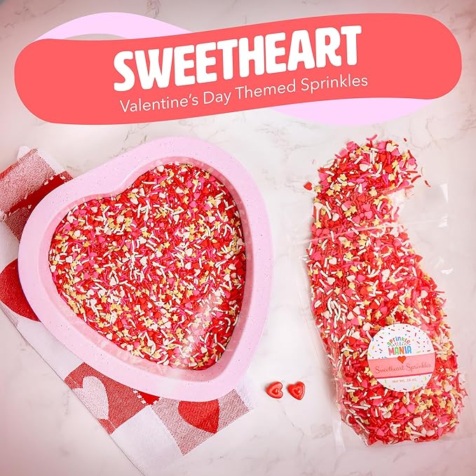 Cupid’s Favorite Valentines Sprinkles Edible - Pink Hearts, Pretty Stars & White Pearls Make These Edible Valentines Sprinkles Perfect for Cooking, Baking & Decorating (V-Day Blend)
