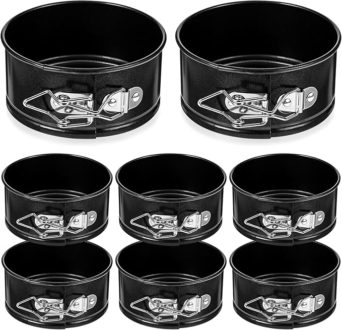 8 Pcs Mini Springform Pans 4 Inch Springform Pan for Cheesecake Small Leakproof Cake Pans Round Mini Cheesecake Pan with Removable Bottom Nonstick Tiny Baking Mini Cheesecake Molds