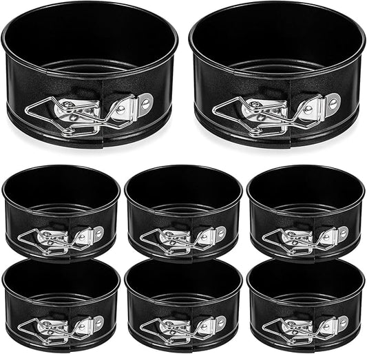 8 Pcs Mini Springform Pans 4 Inch Springform Pan for Cheesecake Small Leakproof Cake Pans Round Mini Cheesecake Pan with Removable Bottom Nonstick Tiny Baking Mini Cheesecake Molds