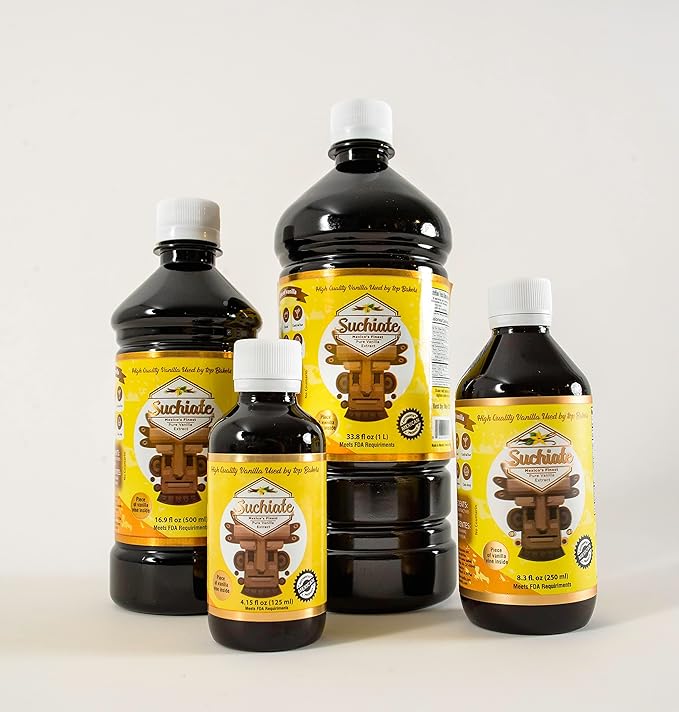 Suchiate Pure Vanilla | Mexican Vanilla for Baking and Desserts | Made with Real Vanilla Bean | Vainilla Mexicana Buena 4.15oz (125 ml)