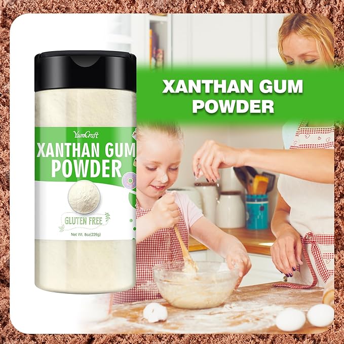 Xanthan Gum Powder - 8oz Food Grade Xanthan Gum Thickener for Baking and Cooking - Gluten Free and Keto Friendly, Vegan Xanthan Gum Thickening Agent for Ice Cream, Cake, Sauces, Soups, Yogurt, Candy