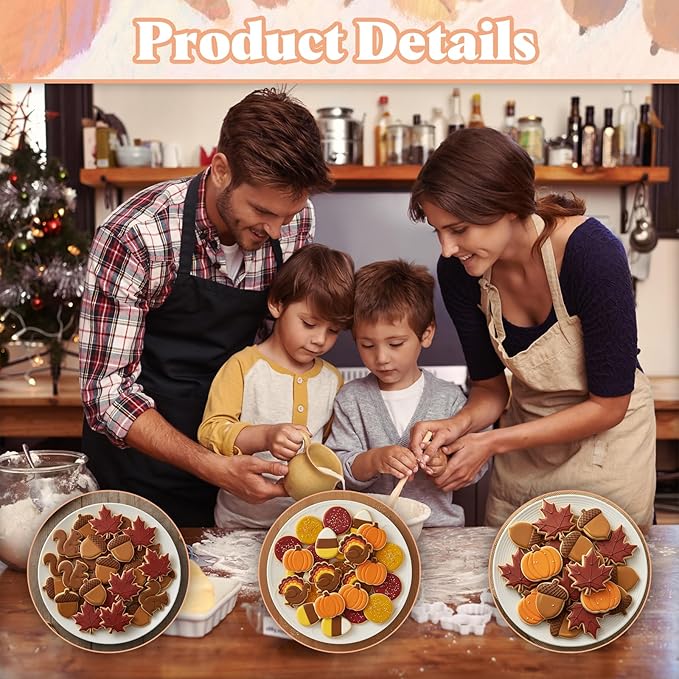 6Pcs Thanksgiving Cookie Cutters Set, Mini Autumn Cookie's Cutter Set, Holiday Cookies Cutter Thanksgivings Shapes for Homemaking Cookies, Fall Cookie Cutters for Thanksgiving