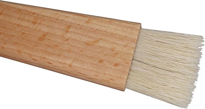 Exceliy 2 Sets Pastry Brushes with Wooden Handle Natural Bristles for Basting Spreading Butter Oil in Barbecue Baking Kitchen Cooking