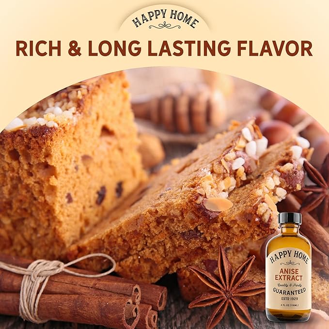 Happy Home Pure Anise Extract - Certified Kosher, 4 oz. (Pack of 2)