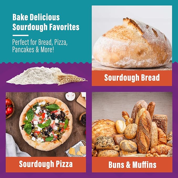 MY RUSTIC ROOTS San Francisco Sourdough Starter Culture – All Natural & Organic Sourdough Bread Starter - Beginner Friendly - Perfect for Baking Delicious Homemade Artisan Bread, Pizza & More - 12g