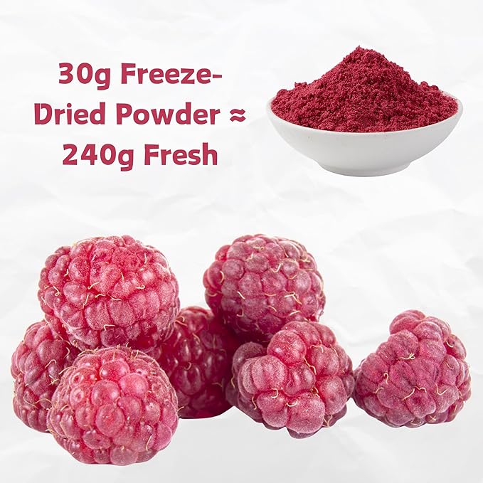 NAT FLAV Freeze Dried Raspberry Powder – 100% Natural, No Added Sugar, No Additives | 7oz | Vibrant Superfood for Smoothies, Baking & Natural Coloring