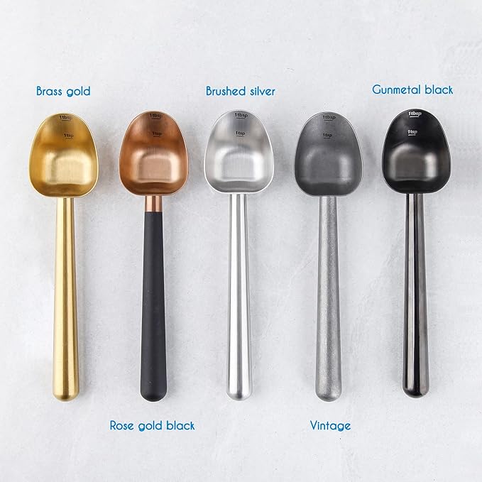 Easyworkz Stainless Steel Long Hollow Handle Coffee Scoop,7g Measuring Spoon for Ground Coffee and Loose Leaf Tea, Vintage