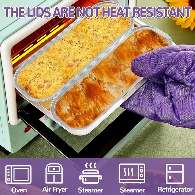 120Pcs Mini Loaf Pans with Lids and Spoons, Aluminum Foil Baking Pans, Rectangle Mini Cake Pan, Brownie Baking Cups for Picnics Party (Gold)