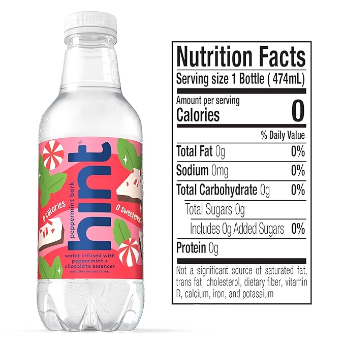 Hint Fruit-Infused Bottled Water, Winter Variety Pack - Sugar Free Flavored Water with Zero Calories, Naturally Flavored, and No Artificial Sweeteners - 16 Fl Oz (Pack of 24)