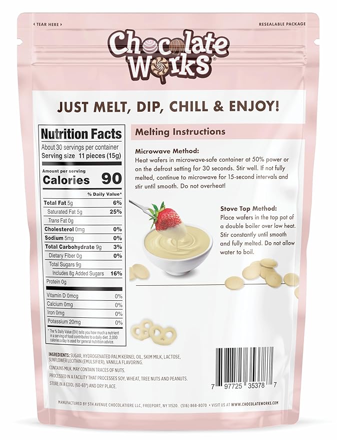 Chocolate Works Melting Chocolate Parent (1.0 lb (Pack of 5), White Chocolate)