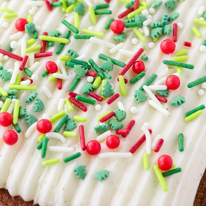 Sweets Indeed Sprinklefetti Holiday Cheer Natural Christmas Sprinkles – 2.4 oz Jar | Red, Green & White Tree Mix | No Artificial Dyes | Festive Cupcake, Cookie & Cake Decorations