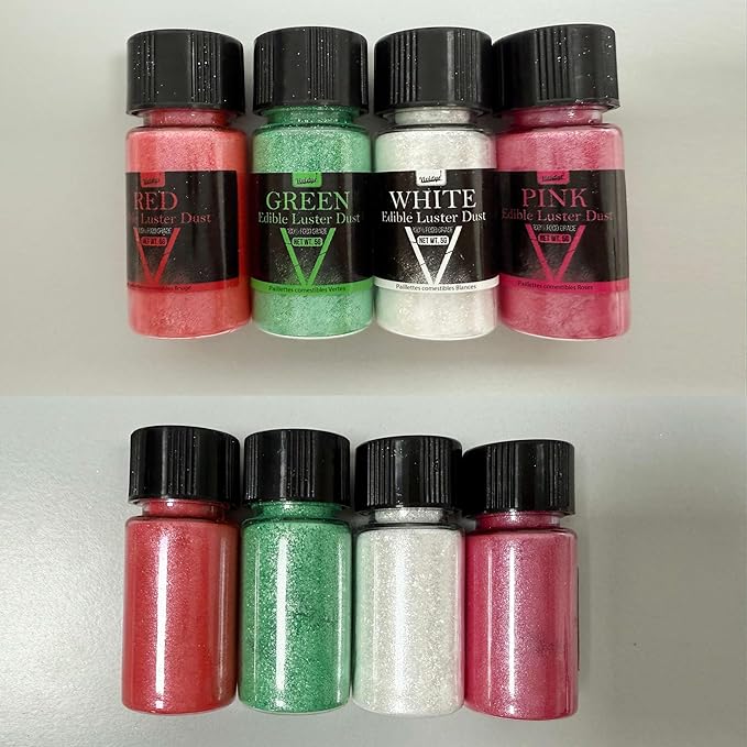 Edible Glitter - 4 Colors Food Grade Luster Dust Edible Set, Halloween Edible Glitter for Drinks, Cocktails, Cupcakes, Cookies, Candy, Glimmer Sprinkle Powder for Party Foods, Baking, Beverage, 5g/Bottle