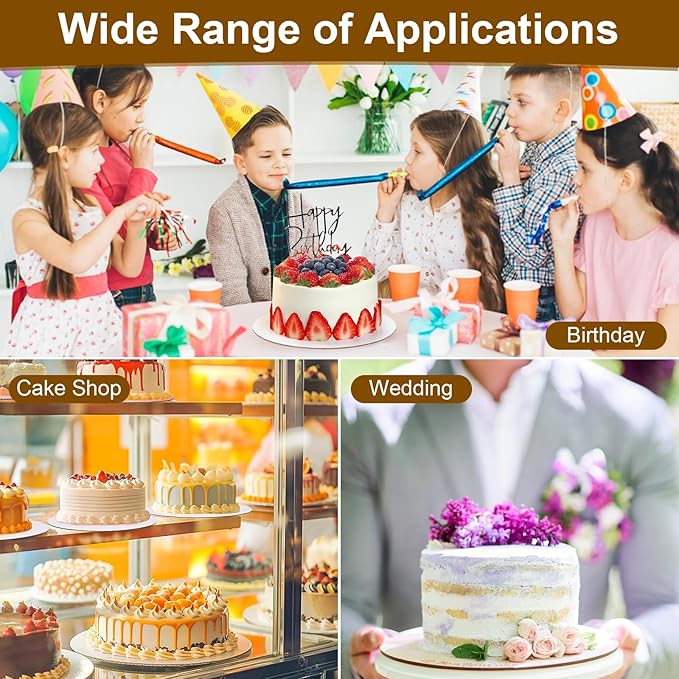 8 Pcs Cake Boards 10 inch Round, Food-Grade White Cake Board Rounds, Sturdy Cardboard Cake Circles Base Cakeboard, Waterproof and Oil-proof Cake Plate for Cake DIY, Dessert, and Crafts Display