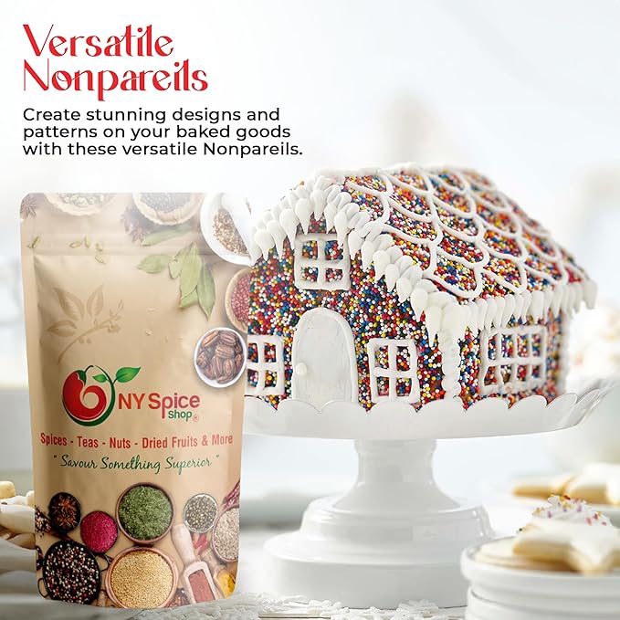 NY Spice Shop Mix Color Nonpareils Sprinkles - 1 Pound Non Pareil Sprinkles - Sprinkle for Party Decorations and Cookies