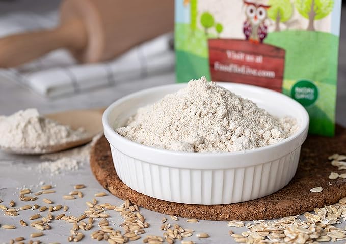 Food to Live Organic Oat Flour, 4 Pounds - Non-GMO, Fine, Stone Ground from Whole Grain Oat Berries, Kosher, Vegan, Bulk, Great for Baking Pancakes, Muffins, Waffles and Bread, Good Source of Fiber