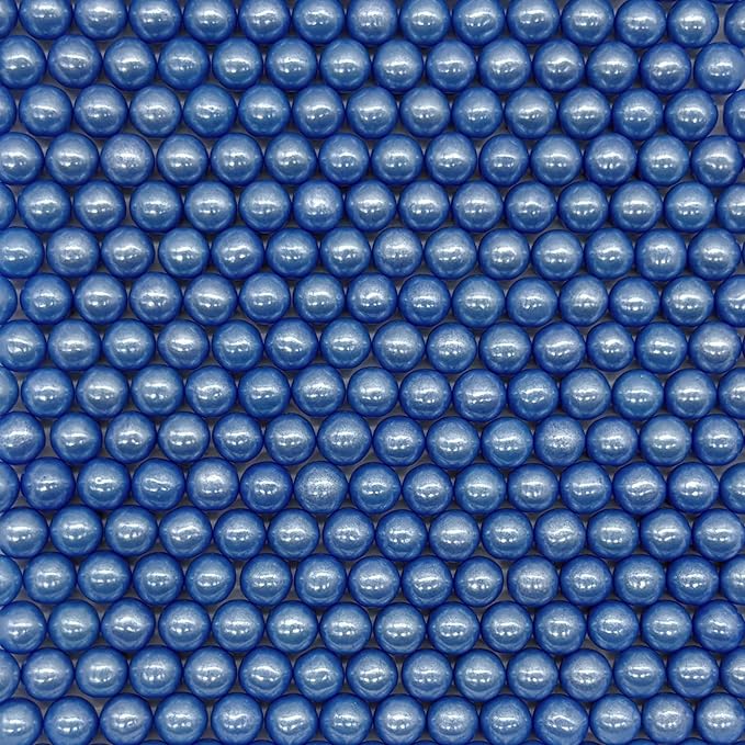 Edible Bright Blue Pearl Sugar Sprinkles Candy 7mm Mini Pearls Cake Decorations Cupcake Toppers Cookie Decorating Perfect for Wedding Party Valentine Halloween Christmas Supplies 3OZ
