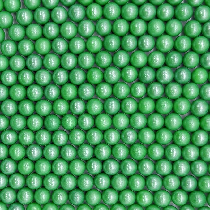 Edible Emerald Green Pearl Sugar Sprinkles Candy 7mm Mini Pearls Cake Decorations Cupcake Toppers Cookie Decorating Perfect for Wedding Party Valentine Halloween Christmas Supplies 3OZ