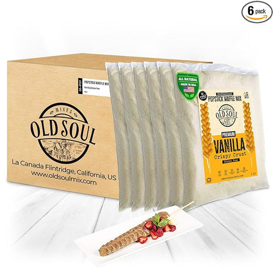 OldSoul Professional Popstick Waffle Mix | Stick Waffles Dough Mix | 30 Lbs | Vanilla Flavor | 672 Waffles (30 Lbs, Gluten Free)