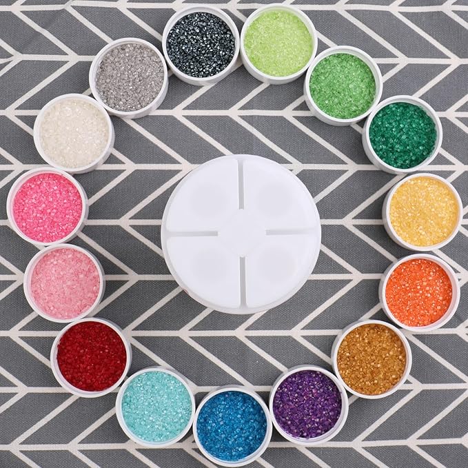 Sanding Sugar Pastel Sprinkles for Cake Decorating, 4 Colors Sparkling Green Yellow Pink Blue Decorating Coarse Sugar Crystals Sprinkles for Cake Cupcakes Cookie Ice Cream Baking Topping