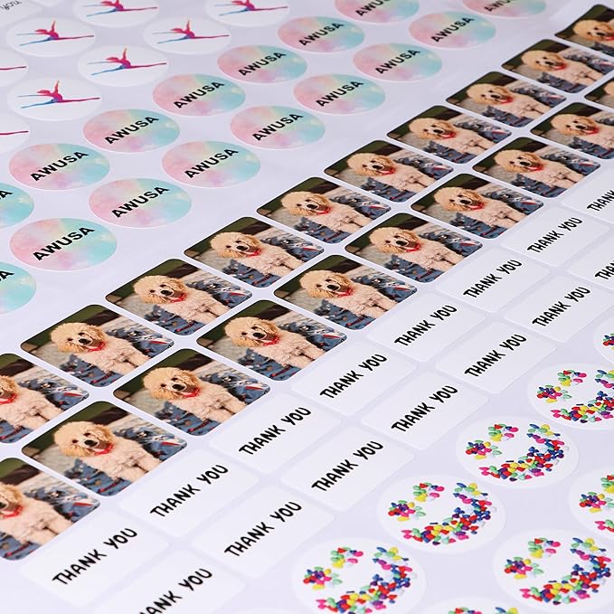 Custom Stickers Personalized Labels - Customized Stickers with Any Design Image Logo Text,Custom Thank You Label Stickers,Custom Stickers for Business Logo,100 Labels (Fancy Frame,6"x4")
