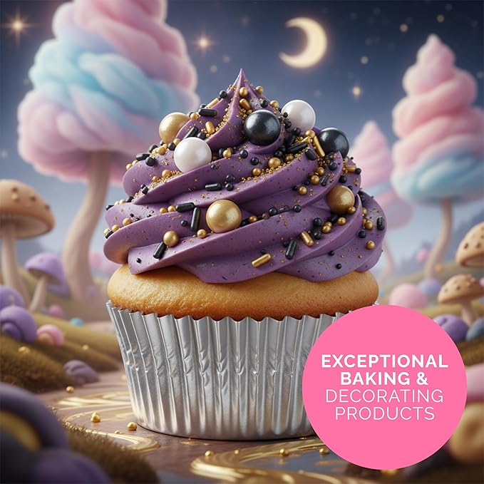 Cake Craft Gold & Black Sprinkles Mix – 3-Pack (100g Each) | Sugar Strands & Sugar Pearls | Luxurious Mixed Sprinkles for Cakes, Cupcakes, Cookies & More