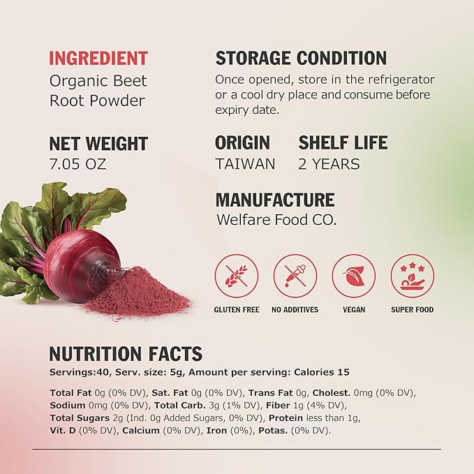 Black Hut Organic Beet Root Powder, High Blood Pressure Supplements, Natural Red Food Coloring for Baking, Juice, Cooking, Raw Ingredient Dye Free Food, Health Nutrients, Non-GMO, Gluten-Free, Vegan Friendly