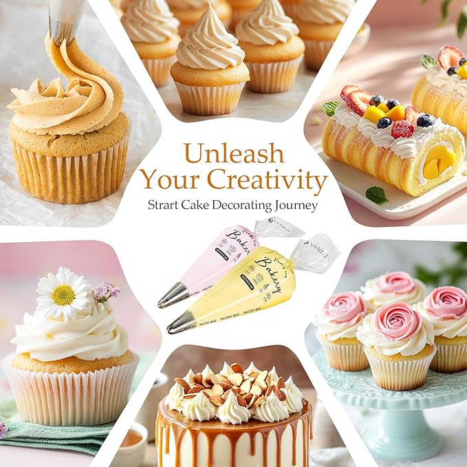 100 Pcs Disposable Piping bags, Anti Burst Pastry Bag - Thickened Pastry Bags, Tipless Piping bags For Royal Icing, Ideal for Cakes And Cookies Decoration (11 Inch)
