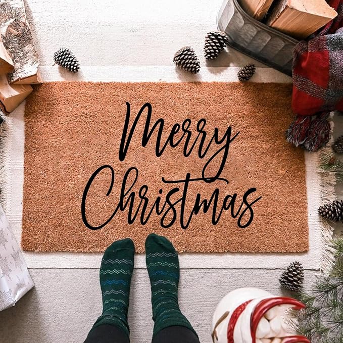 Merry Christmas Stencils for Painting Reusable Christmas Word Stencils for Crafts Holiday Drawing Templates for Wood Fabrics Door Mat Porch Hanger Winter Decor