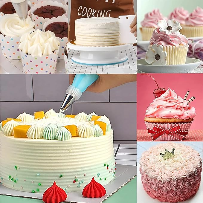 Icing Bags And Tips Set,Frosting Bags and tips,100 Disposable Icing Bags and Piping Tips For Cupcakes, Cookies, Cakes,Baking (110)