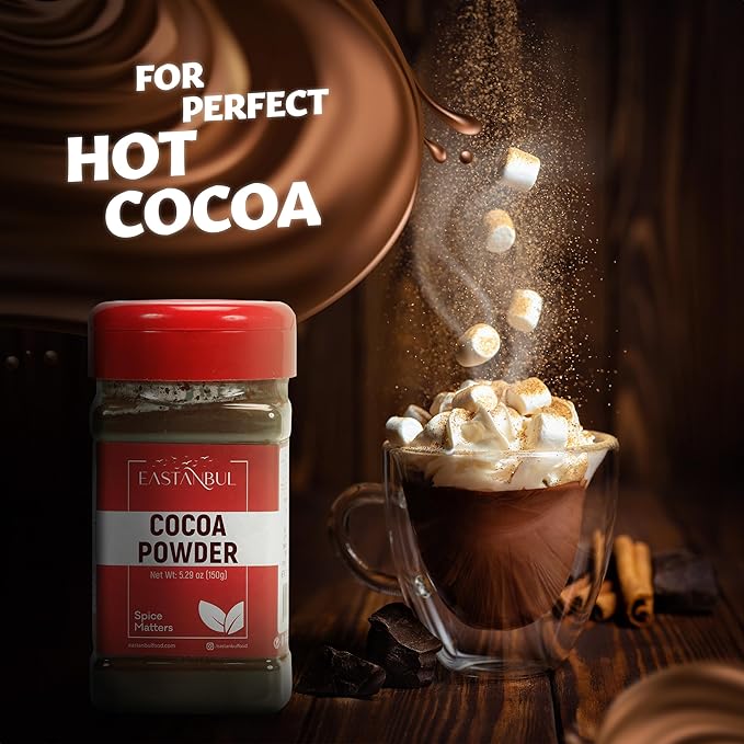 Eastanbul Cacoa Powder, 5.29oz, Raw Cacao Powder, Cocoa for Baking and Smoothies, Unsweetened, Unprocessed Cocoa, Sugar Free, Natural, Vegan,Gluten Free, Non-GMO