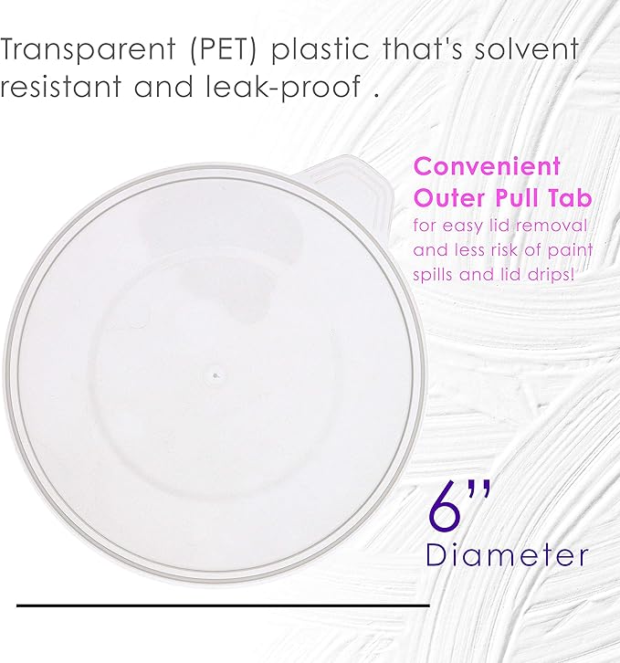 Pouring Masters 12-Pack Mixing Cup Lids for 64 Oz (2000ml) Graduated Plastic Measuring Cup Lids - Storage Seal Top for Pouring Masters Automotive Paint Mixing Cups, Epoxy Resin, Art Supplies